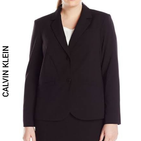Calvin Klein Black Blazer Jacket Size 18 W Stretch Office Career New - Picture 1 of 3